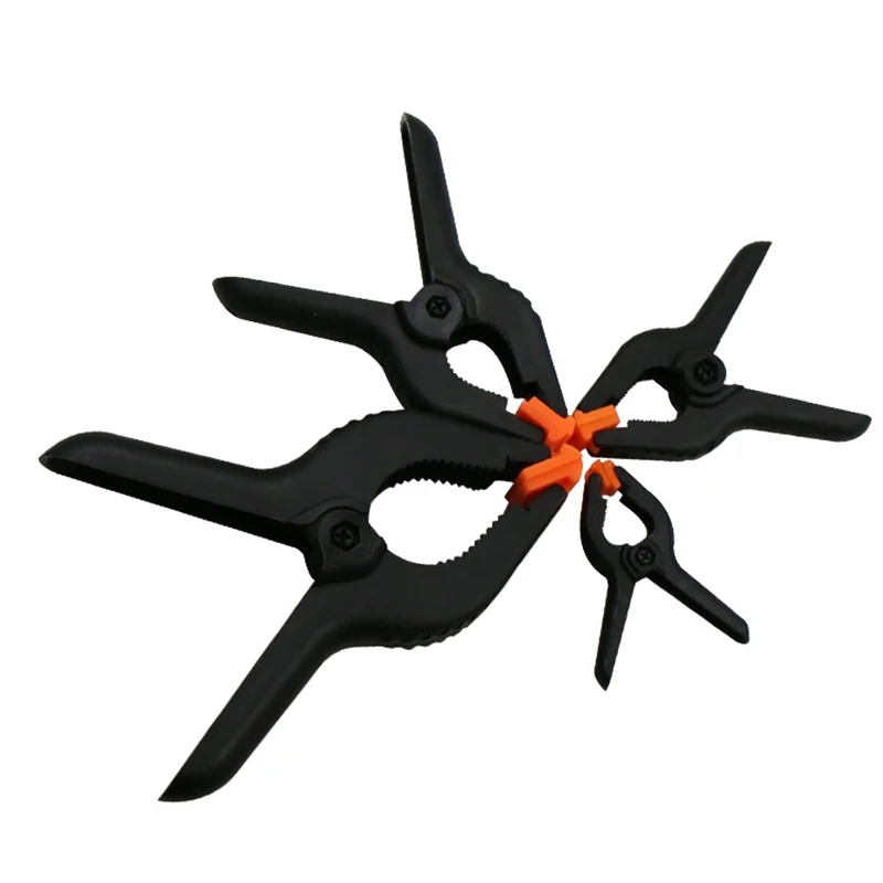 Woodworking Spring Clamps 2/3/3.5/4/6/ Inch Plastic Nylon Carpentry Clips Wood Fixing Tools Photo Studio Background Pipe Clamp