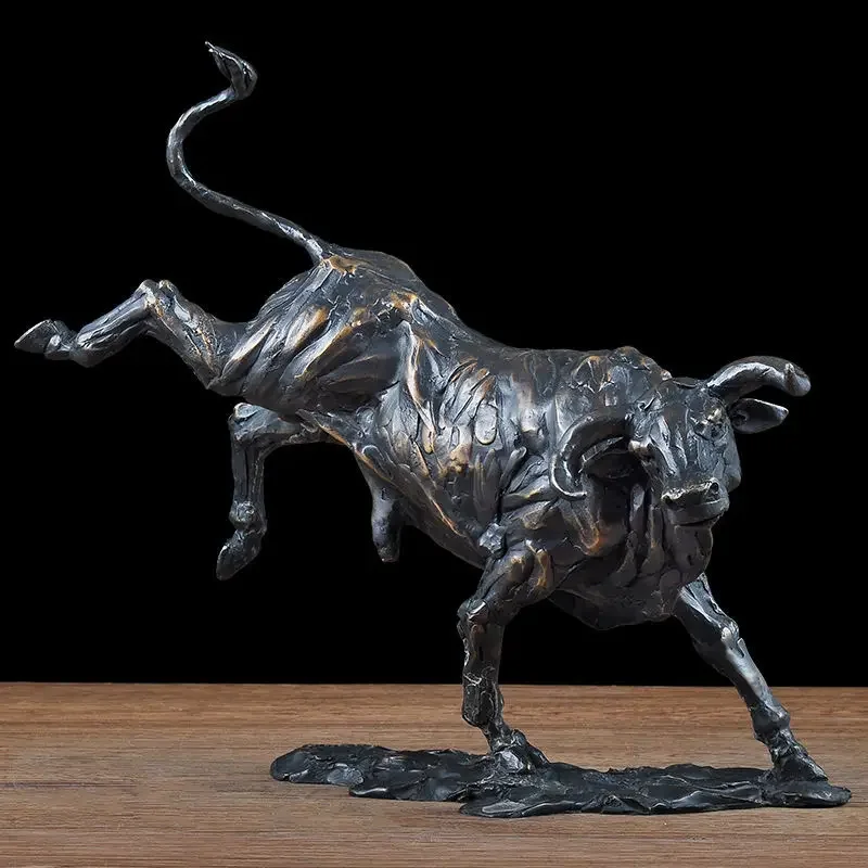 Toro de cobre, adornos, latón, toro del zodiaco, artesanías, decoraciones de escritorio de oficina