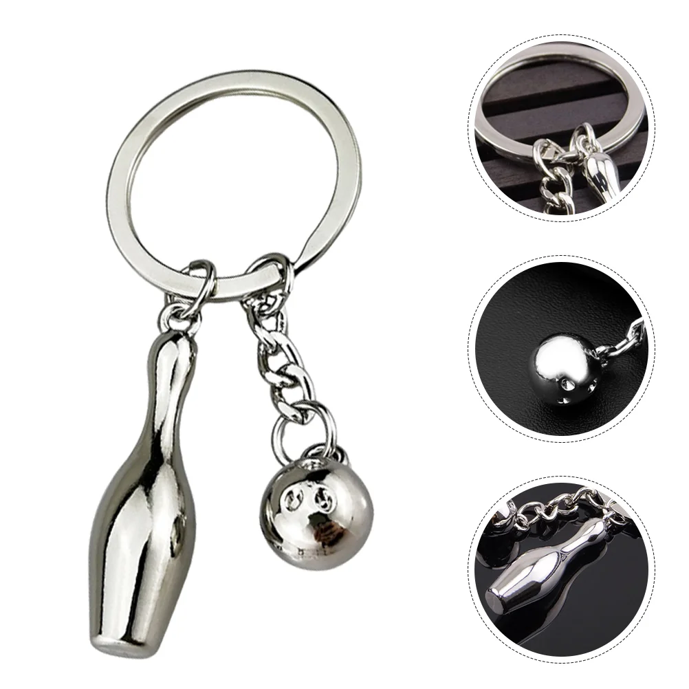 

3 Pcs Bowling Keychain Ring Mini Keychains Match Keepsakes Party Decorations Small Gift