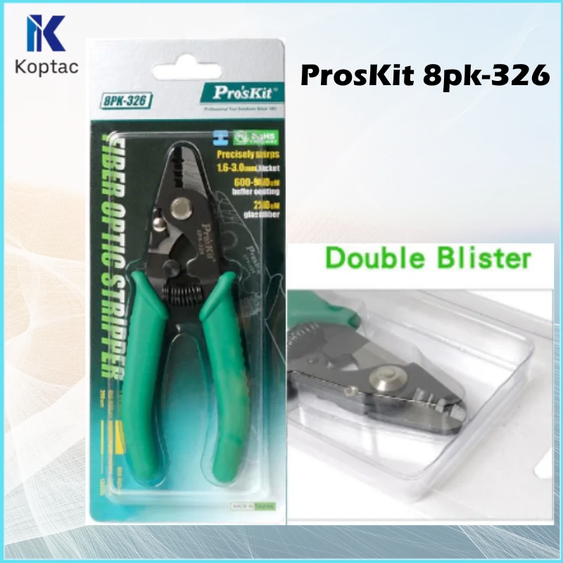 

Original Proskit 8PK-326 Clamp Fiber Stripping Plier Proskit Clamp Tri-hole Optical 8PK-326 Ftth Fiber Wire Stripper