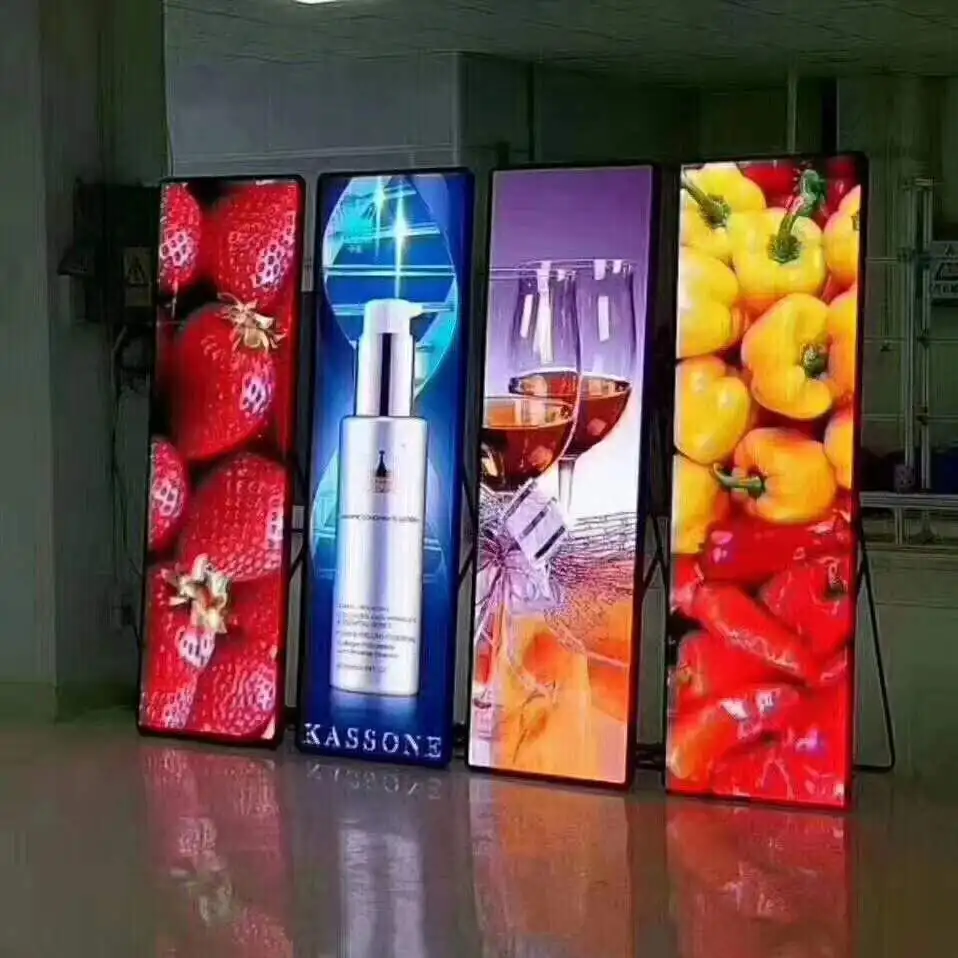 Tragbares intelligentes Werbe-LED-Bildschirm-Poster für den Innenbereich, stehend, P2,5-LED-Display