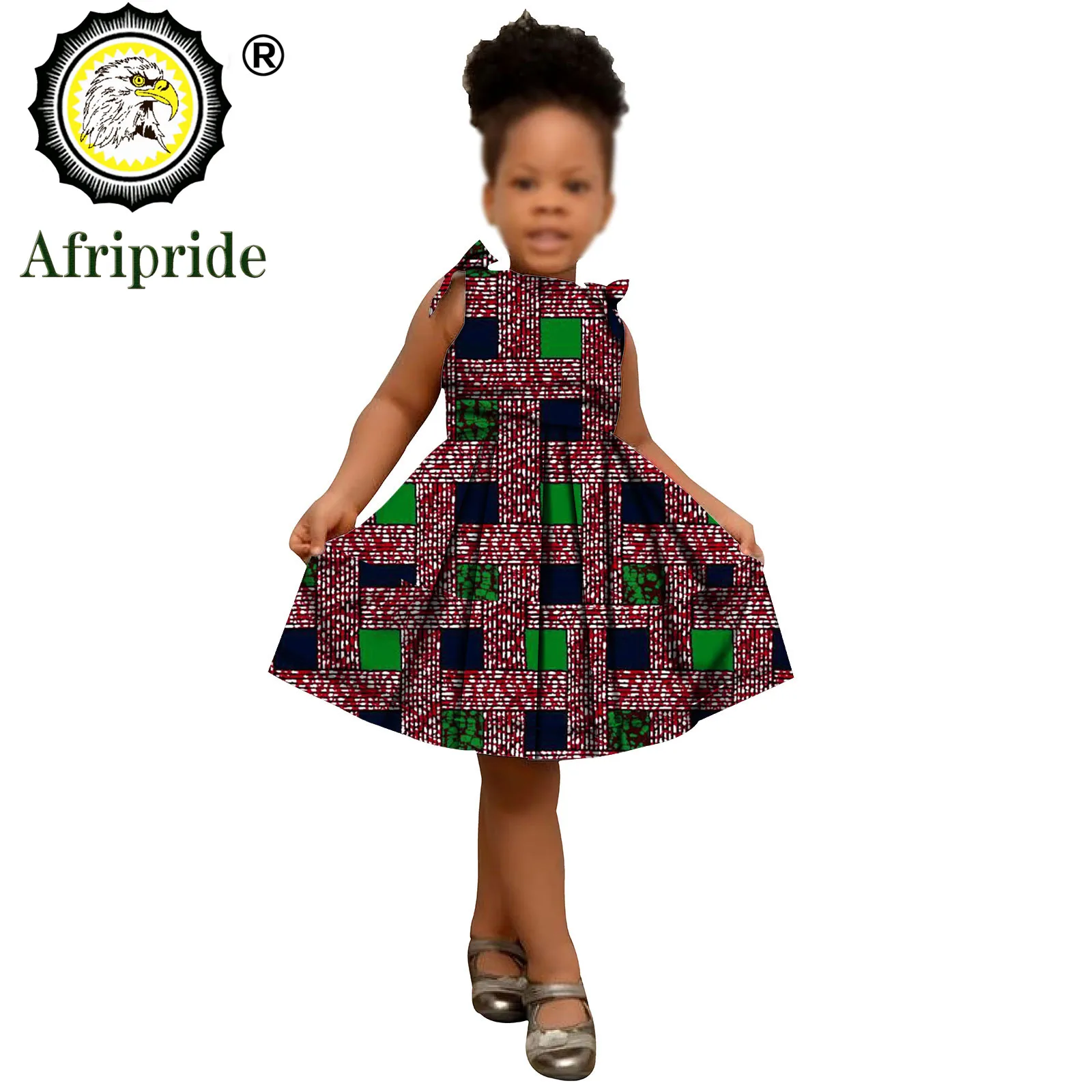 Afripride-ملابس أطفال إفريقية ، dashiki ، طباعة أنقرة ، بلا أكمام ، جميل ، فستان صغير للفتيات ، s1940005