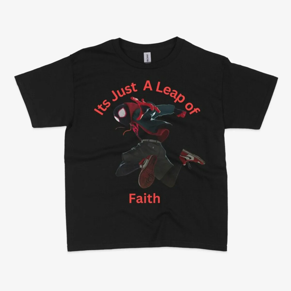 

Miles Morales Just a Leap of Faith Quote Youth T Shirt Teen Graphic Tee Spider Verse Fan Gift TrueDealsVariety