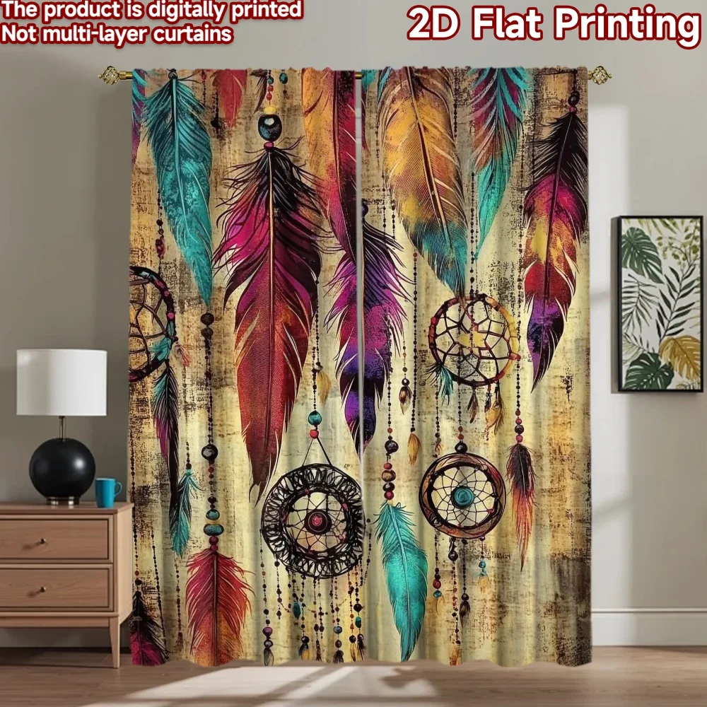

1pc 2D flat Photography Backdrop Scene Backdrop Colorful Feather Dreamcatcher (2) 100% Polyester Festive Backdrops Perfect for