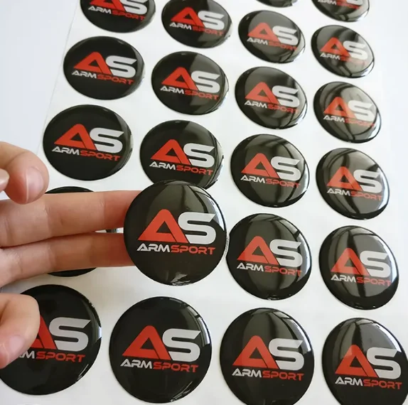 Customized raised 3D logo dome sticker 3M strong adhesive waterproof epoxy resin dome label