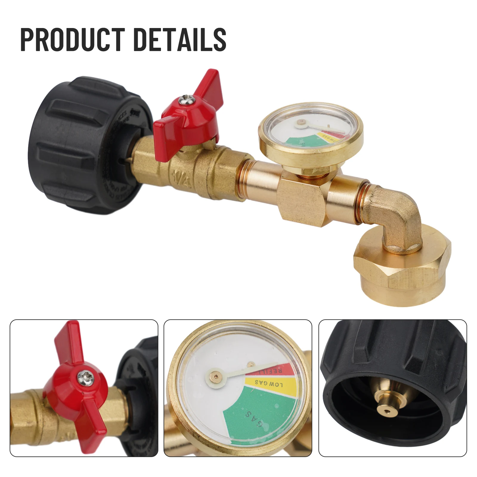 صمام التحكم محول البروبان محول ملء الكوع خفيفة الوزن ON-Off المحمولة QCC-1 استبدال محول الملء