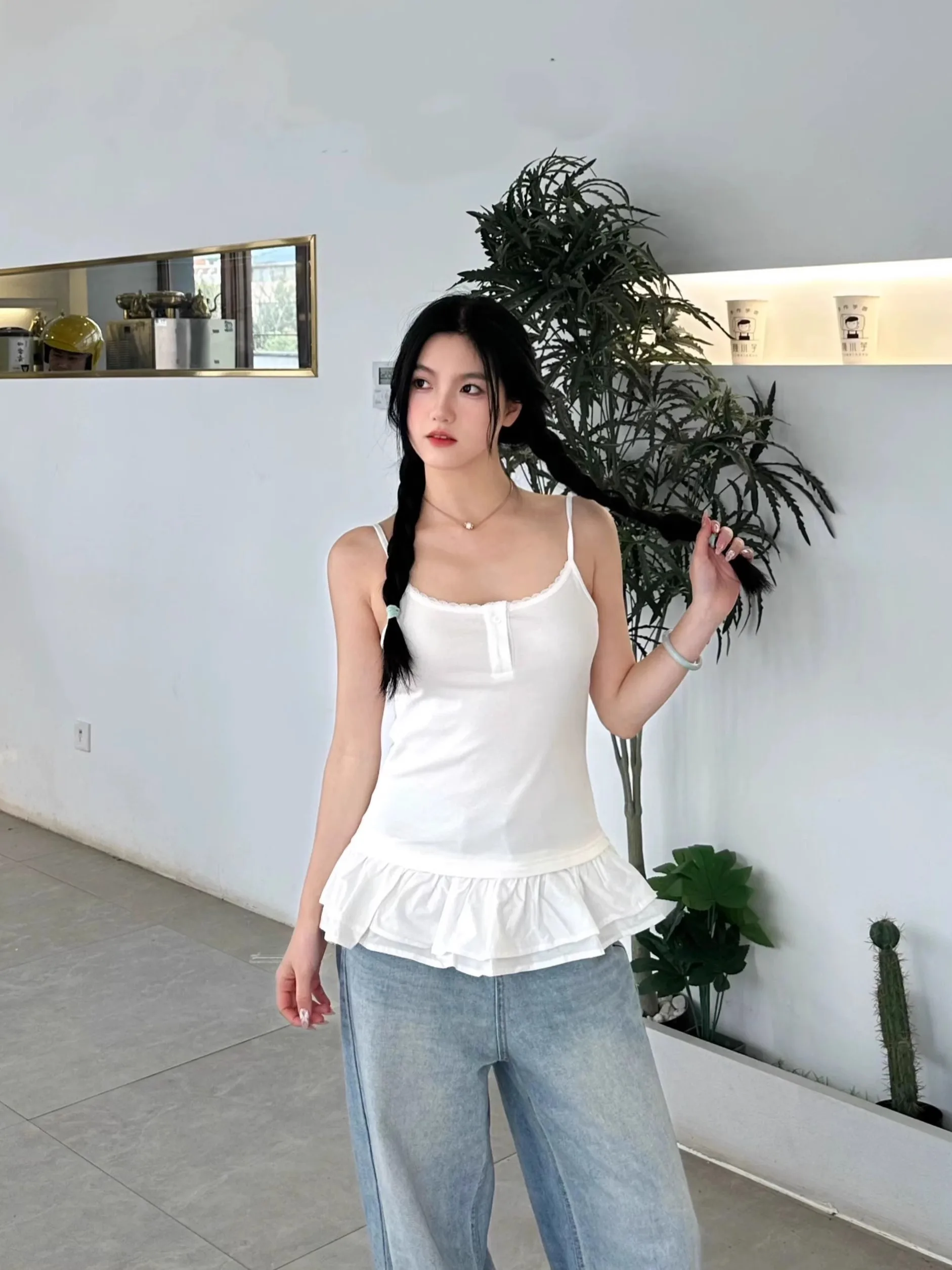 camiseta-regata-feminina-plus-size-de-algodao-puro-com-bainha-de-renda-camada-base-interna-ajuste-slim-nova-chegada-de-verao