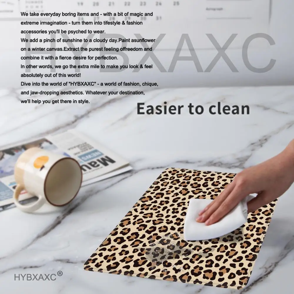 Stylish Brown Leopard Print Design Mouse Pad Multiple Sizes Large Square Computer Office Game Table Mats XS Rubber Anti-slip Mat
