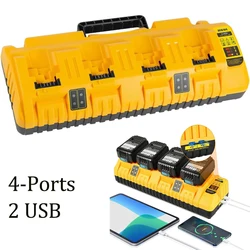 DCB104 Battery Charger for Dewalt 12V 18V 20V Max Lithium Battery 4-Port Charger For DCB200 DCB612 DCB126 Simultaneous Charging