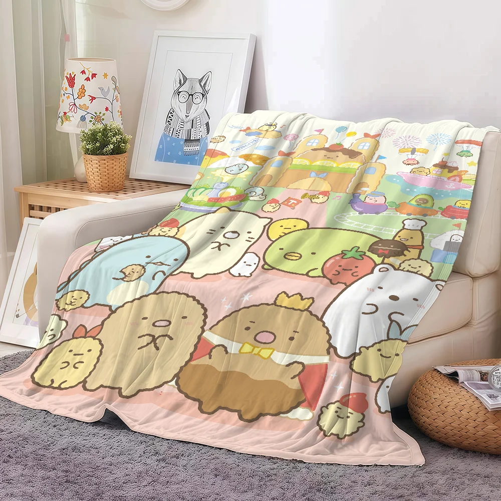 Cartoon S-Sumikko G-Gurashi Cute Blanket Warm Soft Suitable For Bedroom Sofa Bed Living Room Office Travel Camping Gifts