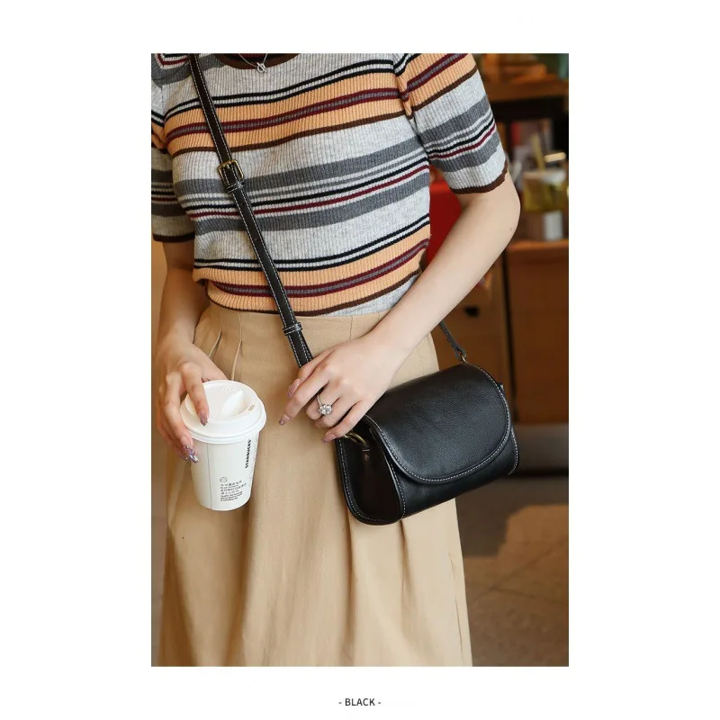 Cowskin Genuine leather women's bag Fashion design crossbody bag retro bag women's new single shoulder bag