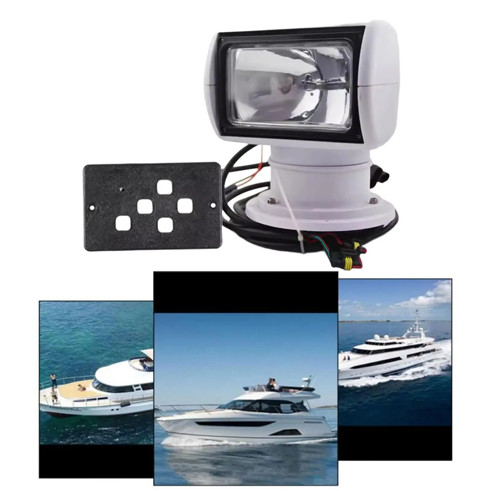 

Premium Marine Spotlights Indirect Boat Light with Remote 360 Rotatable Head 12V Waterproof for Boat Accessories