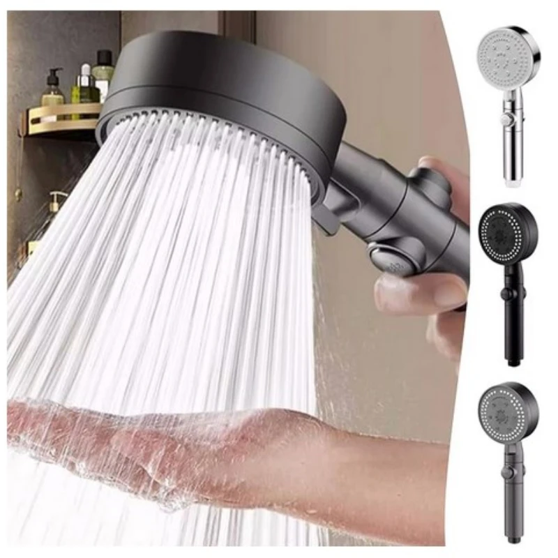 Shower Head with Handheld, High-Pressure Showerhead -8 Spray Mode Showerhead with Silicone Nozzle