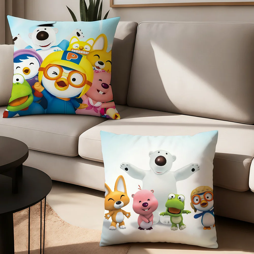 Cartoon cushion cover Anti-dustmite Sofa Cushion Decorative Office Cover P-PororoS L-LoopyS Lounge Area Indoor & Outdoor Use