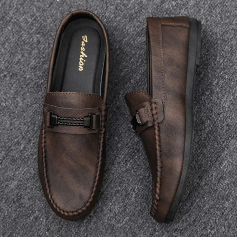 

Thick Sole Male Casual Shoes Platform Office Loafers Men's Leather Shoes Adults Elegant Cheap Clearance Korean Style zapatillas