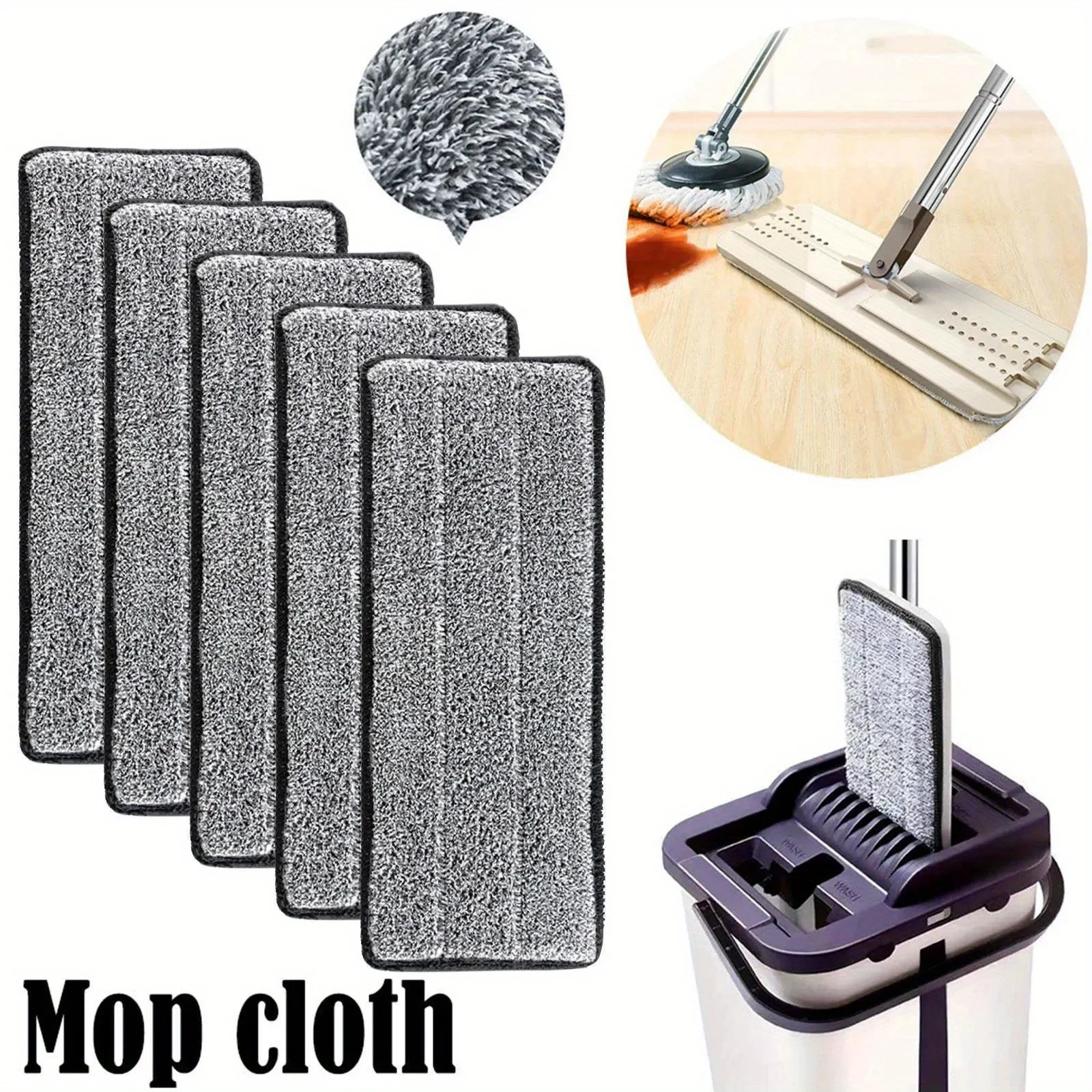 3 Stück Mikrofaser-Mopp-Pads, Ersatz-Mikrofaser-Wischmopp, waschbarer Sprühmopp, Staubmopp, Haushaltsmoppkopf, Reinigungspad, graue Farbe