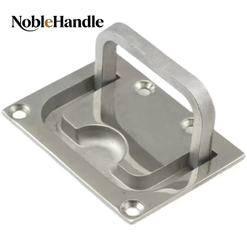 304 Stainless Steel Square Pull Ring Handle Floor Lock Buckle Marine RV Boat Hardware Yacht Replacement Fitting Accessories