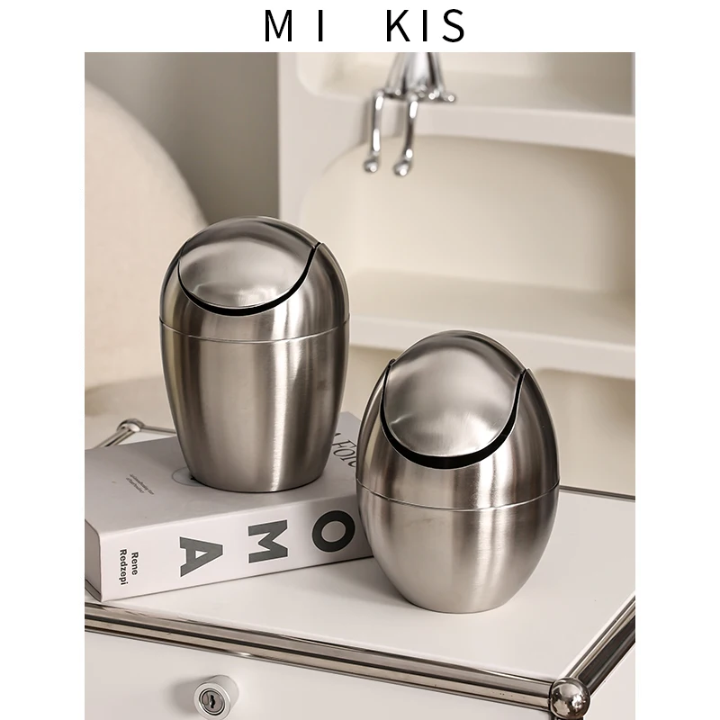 

Nordic minimalist light luxury desktop trash can, mini storage bucket