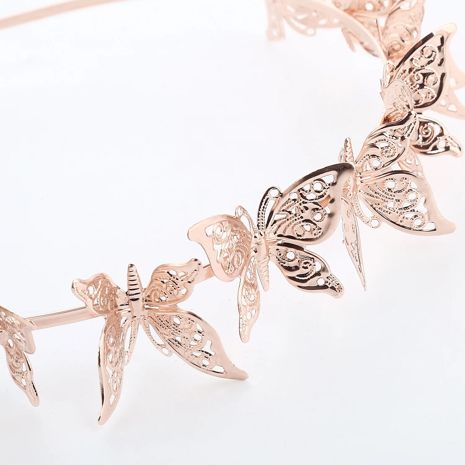 Golden Hairband Butterfly Headband Kids Metal Wedding Gold Pearl Flower Leaves Hair Band Bridal Headband Hair Accessories