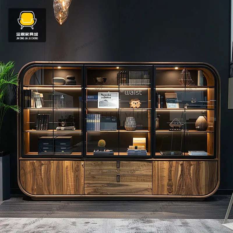 New Chinese-style Bogu frame solid wood floor-to-ceiling storage living room display storage cabinet