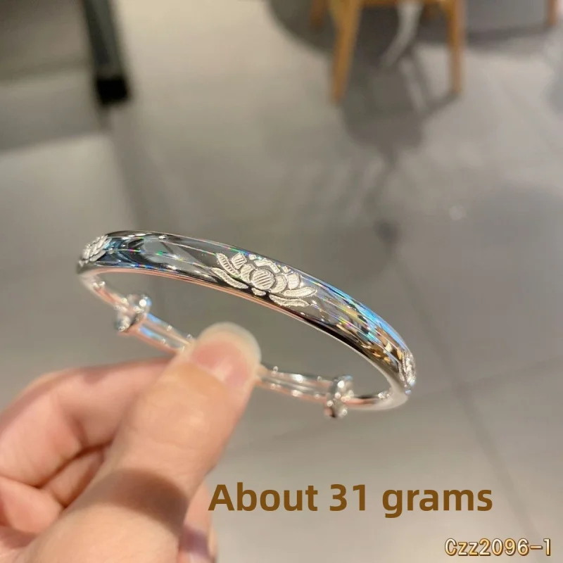 

New Bracelet Women's Simple Fashion Colorful Brushed Lotus Push-Pull Bracelet Women's Gift for Girlfriend and Wife