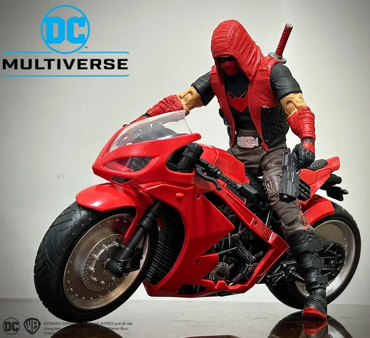 Genuine Macfarlane Figurine Dc Multiverse Vehicles - Red Hood Motorcycle Action Figures Red Hood Anime Figure Model Toy Gift