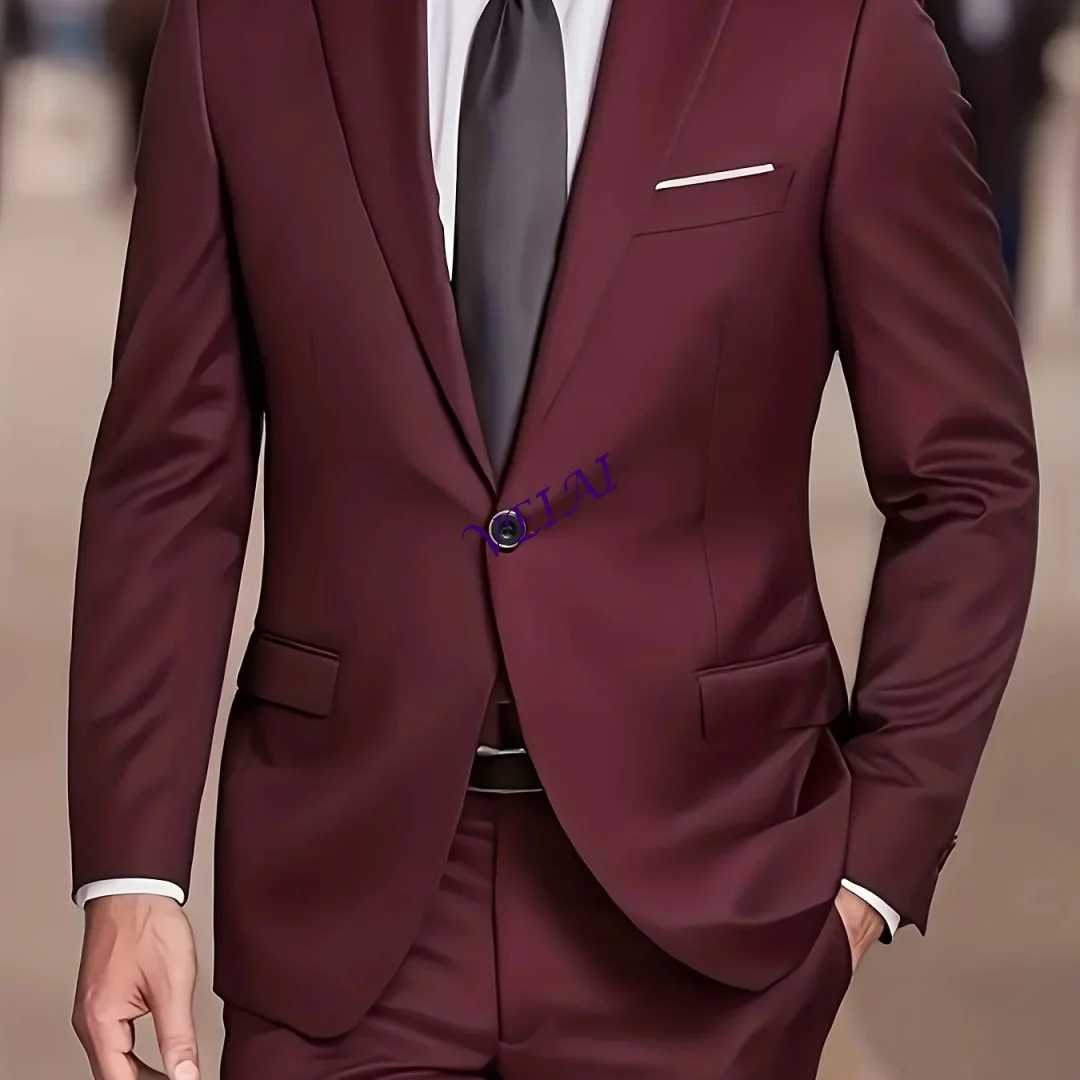 

CustomizedLuxury Men's Two-piece Suit Consisting Of A Jacket Trousers, Stylish And Casual For Weddings