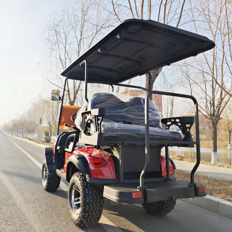 Hot Selling 5KW Club Car 4 Seater Sports Off-Road Electric Golf Cart For Farm & Hotel With 14-Inch Off-Road Tires Sound Bar