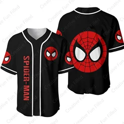 2024 New Arriavl Baseball Shirt Spider-Man Thin Coat Baseball Casual Vacation Sports Outfits Cute Oversized Jersey For Kid/Adult