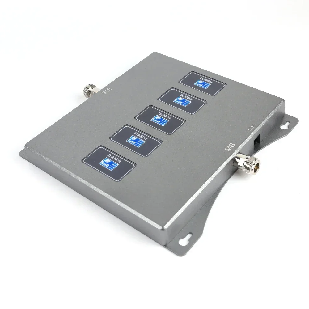 Amplificador de cinco bandas de 70dB 850/900/1800/2100/TDD2600Mhz 2G 3G 4G amplificador celular GSM repetidor amplificador de señal móvil