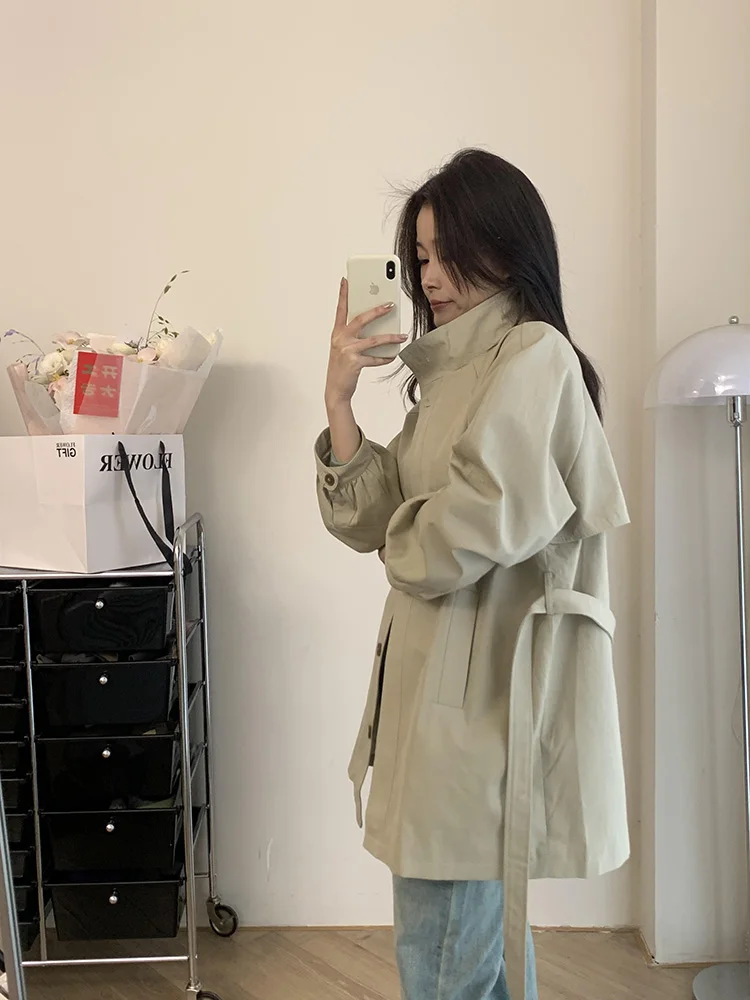 

Women'S Leather Trench Coat Dark Academia Aesthetic Longline Light V-Neck Leopard Pattern Big Trenchcoat Pieces Sunscreen