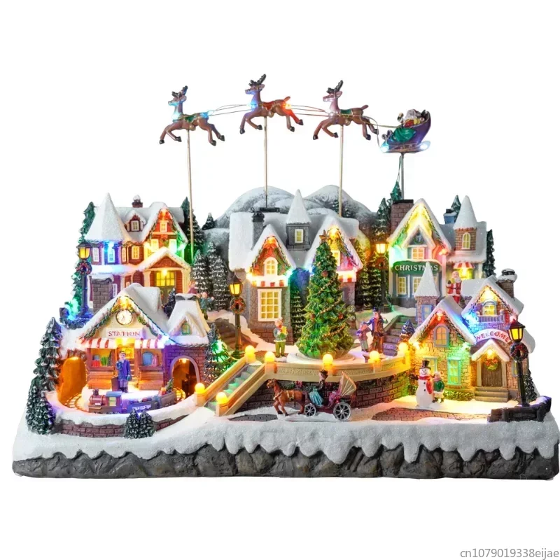 Music Box Ornaments,Old Man, Snow Mountain, Lighting Train, Flying Deer, Large Collection, Creative Decorations, Christmas Gifts