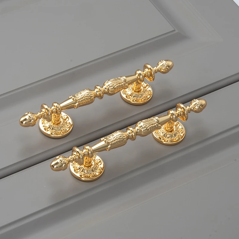 Elegant Golden Knobs & Handles, French Provincial & Shabby Chic, for Cabinets, Cupboards, Furniture view 2