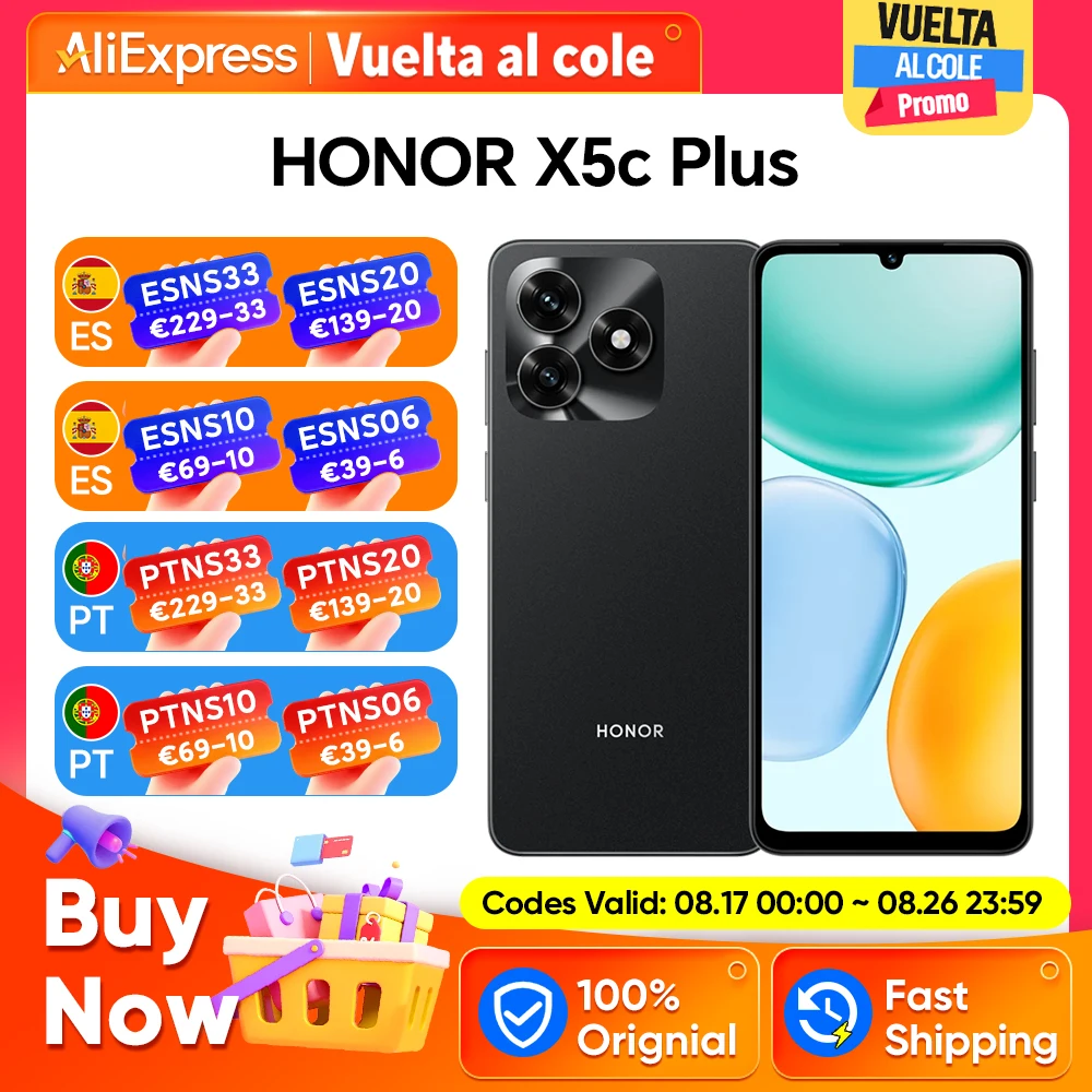 HONOR X5c Plus 4G, Versión EU, Smartphone 4G, Batería de 5260 mAh, Cámara Princ…