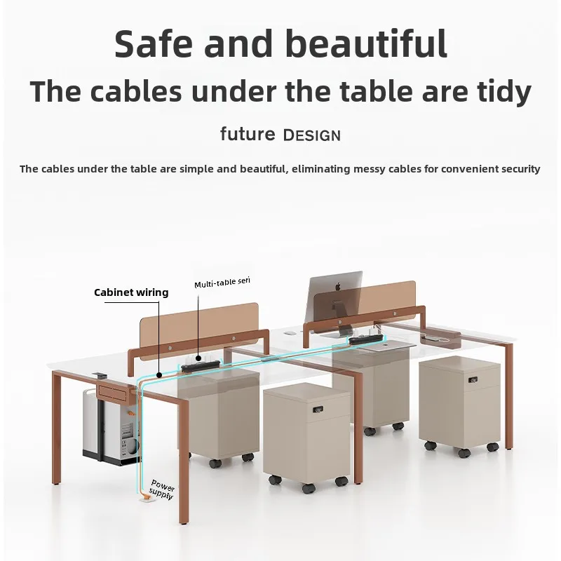 Office desk and chair combination simple modern office desk screen station card seat