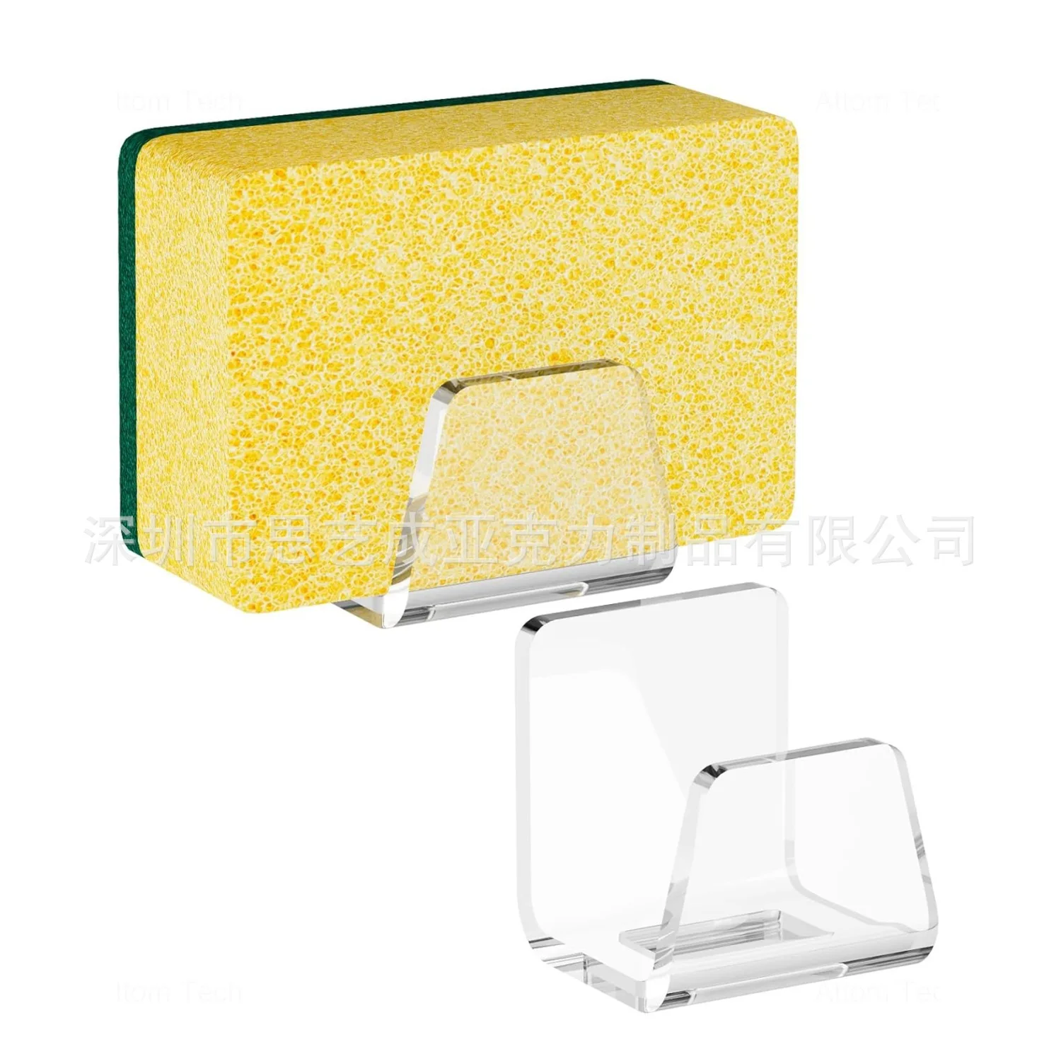 

2Pcs Kitchen Sink Sponge Holder Acrylic Multipurpose Dish Sponge Rack Easy Installation Sink Organizer for Kitchen Bathroom