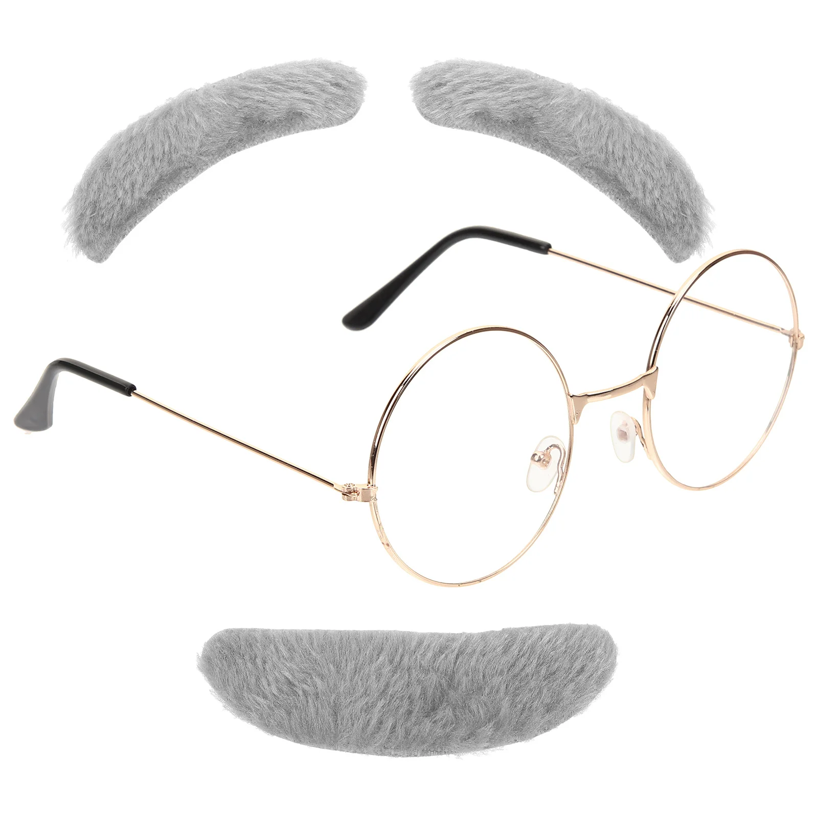 1 Set Fake Mustache Eyebrows Glasses Grandpa Costume For Old Man Accessories 100Th Day Of School Halloween Party Cosplay