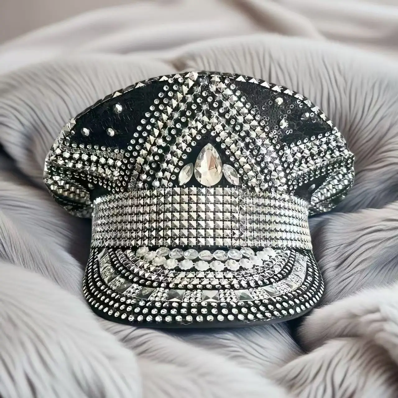 

Капитанская шляпа в стиле стимпанк со стразами для фестиваля Burning Man для женщин, винтажные военные аксессуары и кепка для мужчин