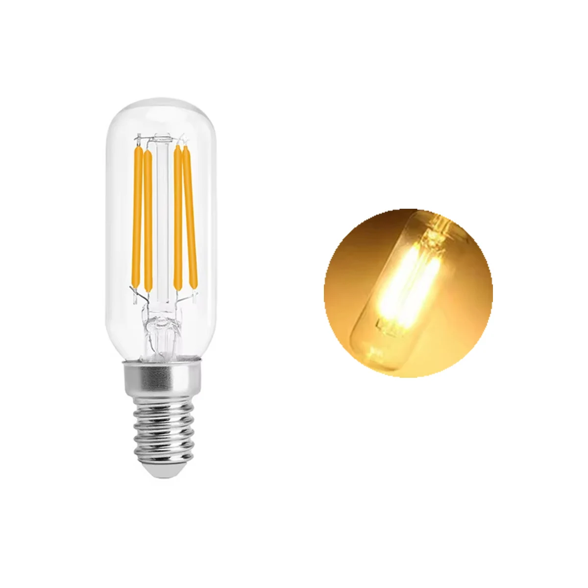 T25 E14 Led Bulb Cob Light Bulbs Ac220v 3000k Tungsten Filament Lamp Glass-shell 2w 4w Vintage Decorative Ses Tubular Range Hood