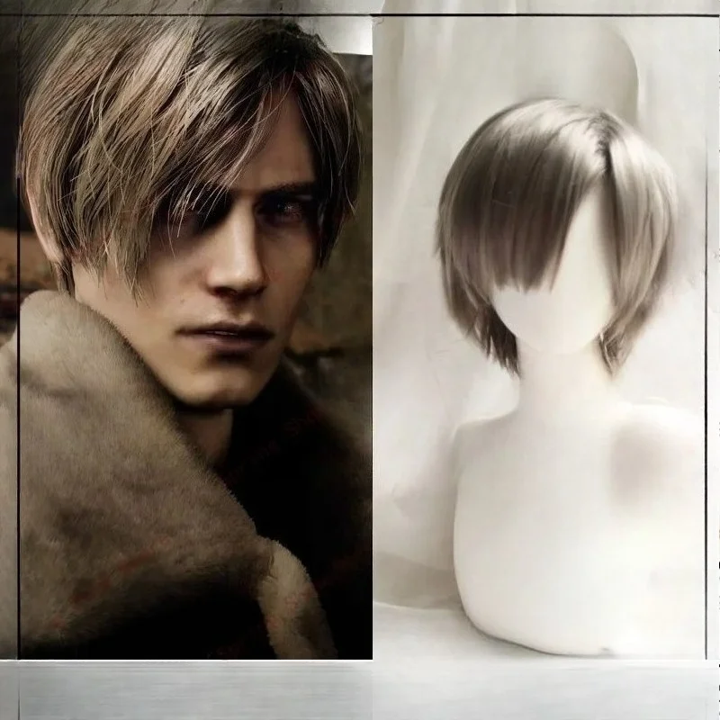 Biohazard 4 Remake Ada Wong Leon Scott Kennedy Cosplay Costume Synthetic Hair Short Styled Halloween Party Wig