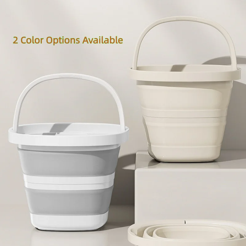 

Collapsible Car Wash Bucket - Ultra-Flat 5cm (2in) Design - 10L/5L Vehicle Detailing Tool