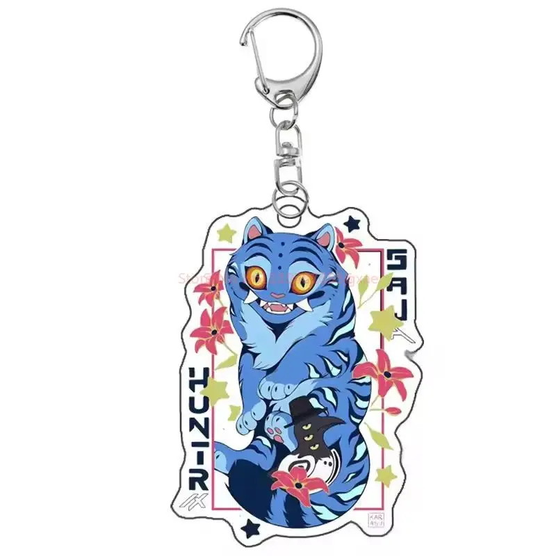 Spot k-pop caçadores de demônios criativo 2d acrílico anime periférico chaveiro pingente mochila pendurado pingente decoração presentes
