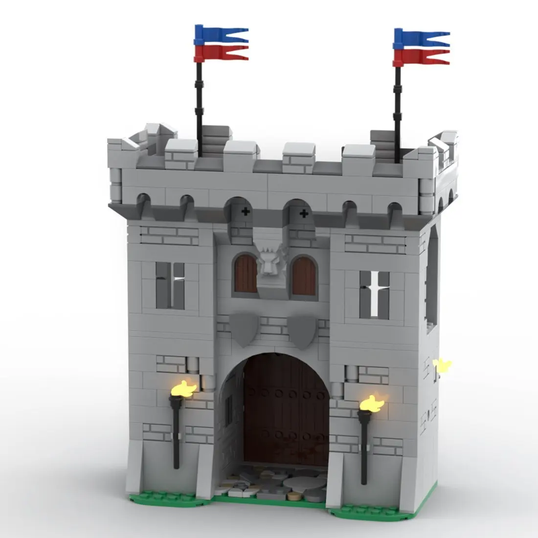 

Custom MOC-77977 Medieval Modular Gatehouse 454 Parts Kids Gift for Christmas
