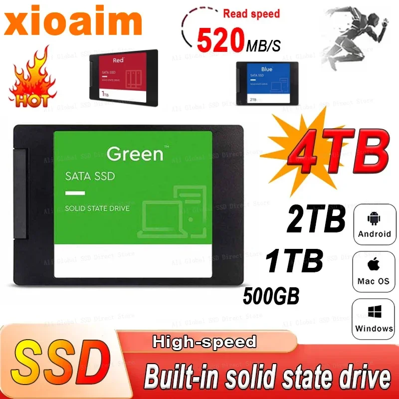 For xiaomi SSD sata 1TB 2TB Hard drive disk sata 2.5 inch 4TB ssd TLC 500MB/s internal Solid State Drives for laptop and desktop