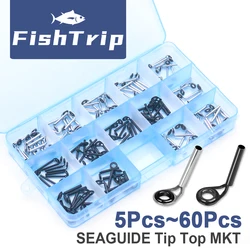 FishTrip Fishing Rod Tip Repair Kit Super Small Center Ring Tip Top MKT for Fine Rod, Rocky Rod, Freshwater & Saltwater Fly Rod