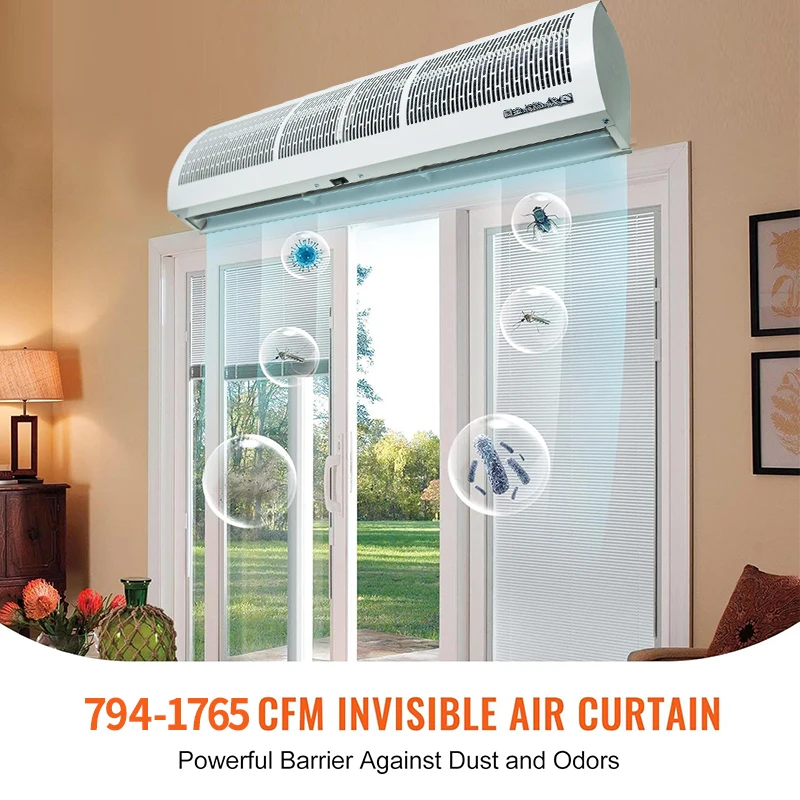 Wholesale High Quality Jinchen FM-QS1112 220V AC Motor White CE Certified Shop Mall Door Top Air Curtain with Wall/Window Mount