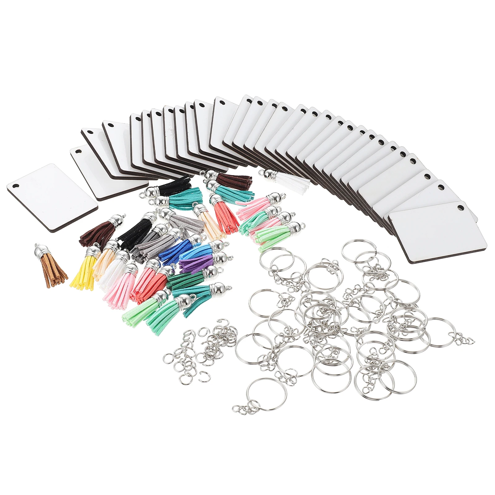 

1 set Heat Transfer Sublimation Blank Keychains Engravable Alloy Pendants Custom Printing Key Chain Bulk Zipper Pulls Backpack