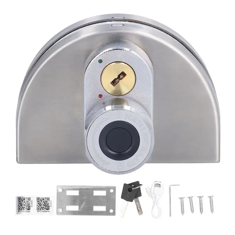 Electronic Smart Fingerprint Glass Door Lock for Home Office Glass Door 3.7V Lithium Battery, Smart Glass Door Lock