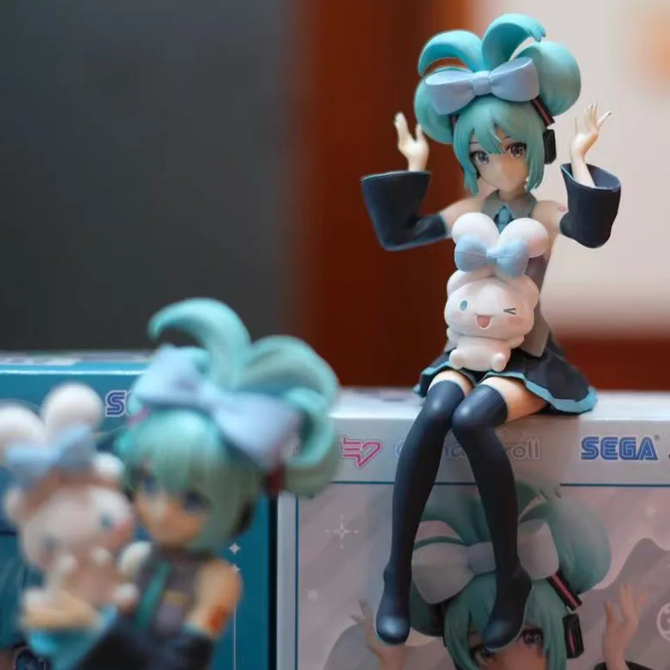 

Hatsune Miku x Cinnamoroll Collaboration Figure Cute Anime Collectible Model Desktop Ornament Gift