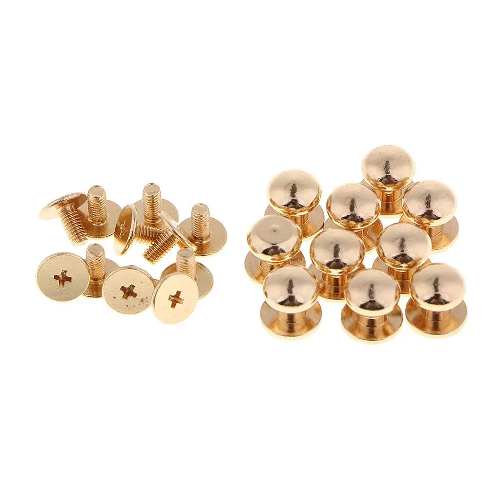 Round Head Rivet Screws Brass Nail Studs DIY Leather Decoration Accessories for Wallet Handbag Craft